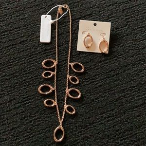 Ann Taylor Rose Gold Necklace & Bracelet
